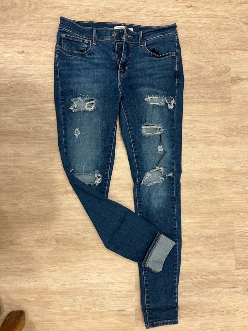 Levi's Distressed Indigo Skinny Jeans